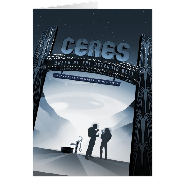 Sci-Fi Travel Ad, Dwarf Planet Ceres Cards (Front)