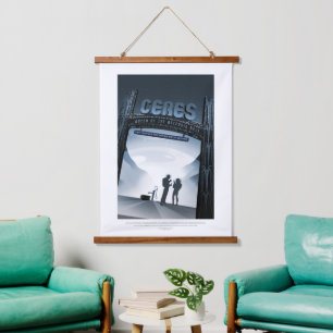 Sci-Fi Travel Ad, Dwarf Planet Ceres Hanging Tapestry