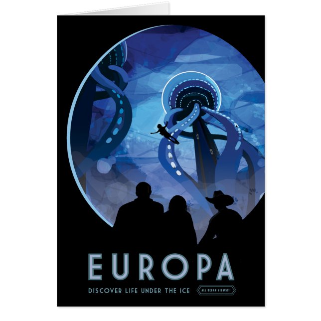 Sci-Fi Travel Ad, Moon Europa Cards (Front)