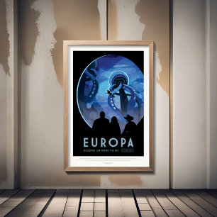 Sci-Fi Travel Ad, Moon Europa Foam Board