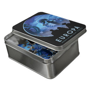 Sci-Fi Travel Ad, Moon Europa Jigsaw Puzzle