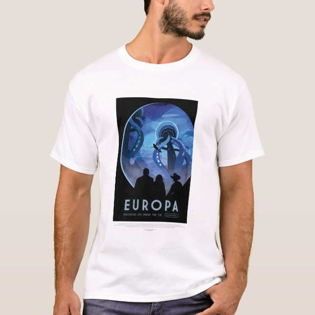 Sci-Fi Travel Ad, Moon Europa T-Shirt (Front)