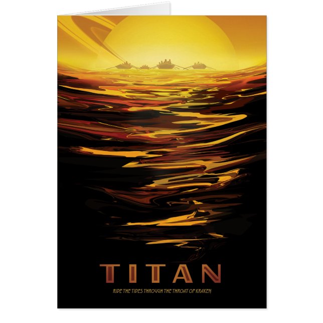 Sci-Fi Travel Ad, Moon Titan Cards (Front)