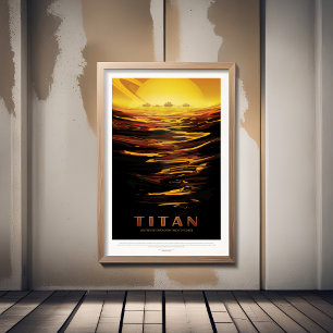 Sci-Fi Travel Ad, Moon Titan Foam Board