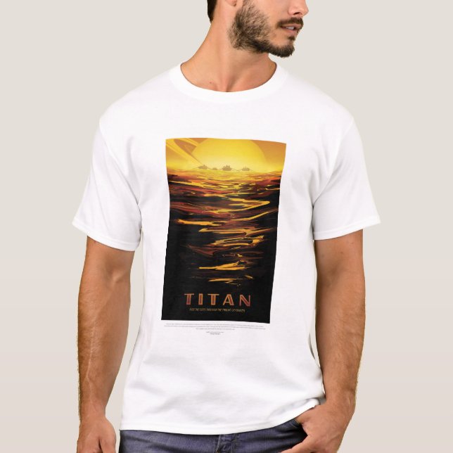 Sci-Fi Travel Ad, Moon Titan T-Shirt (Front)