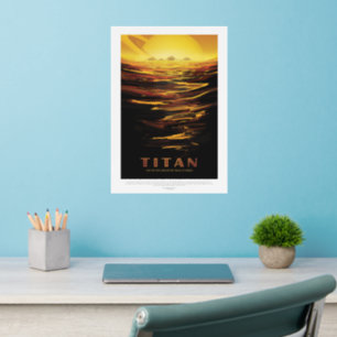 Sci-Fi Travel Ad, Moon Titan Wall Decal
