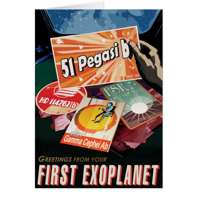 Sci-Fi Travel Ad, Planet 51 Pegasi b Cards (Front)