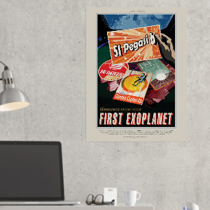 Sci-Fi Travel Ad, Planet 51 Pegasi B Foil Prints