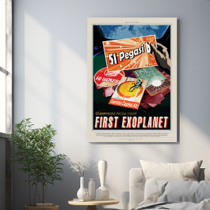 Sci-Fi Travel Ad, Planet 51 Pegasi B Metal Print