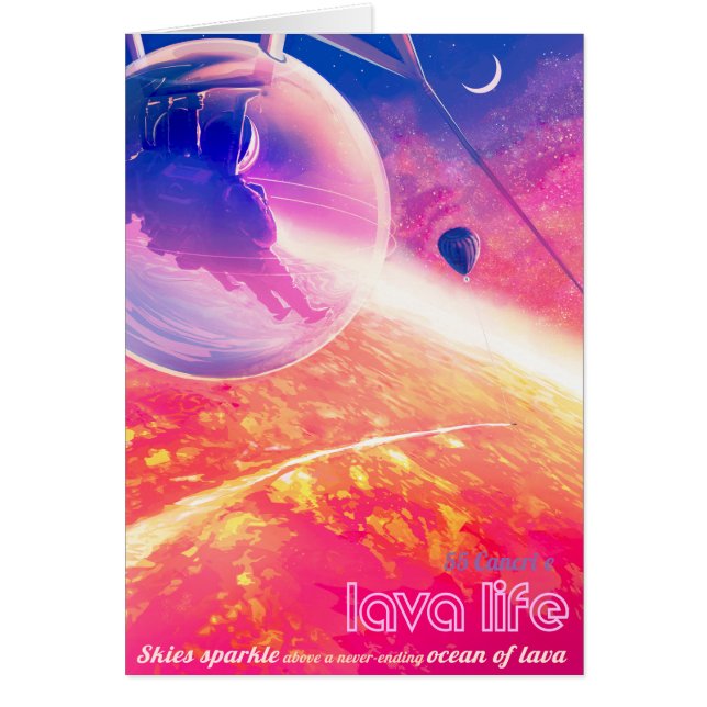 Sci-Fi Travel Ad, Planet 55 Cancri e Cards (Front)