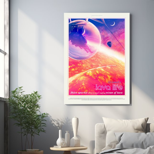 Sci-Fi Travel Ad, Planet 55 Cancri e Faux Canvas Print (Creator Uploaded)