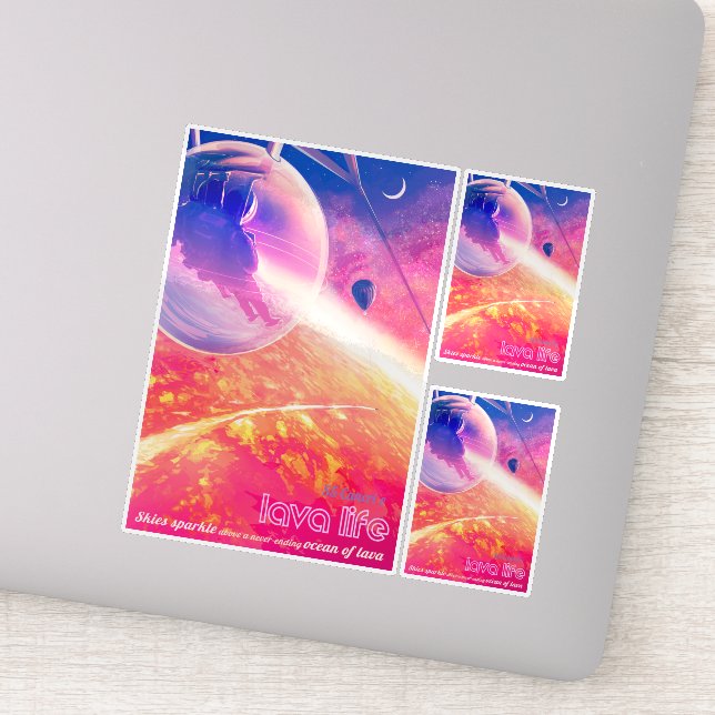 Sci-Fi Travel Ad, Planet 55 Cancri e Sticker (Detail)