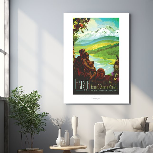 Sci-Fi Travel Ad, Planet Earth Foam Core Photo Tile (Creator Uploaded)