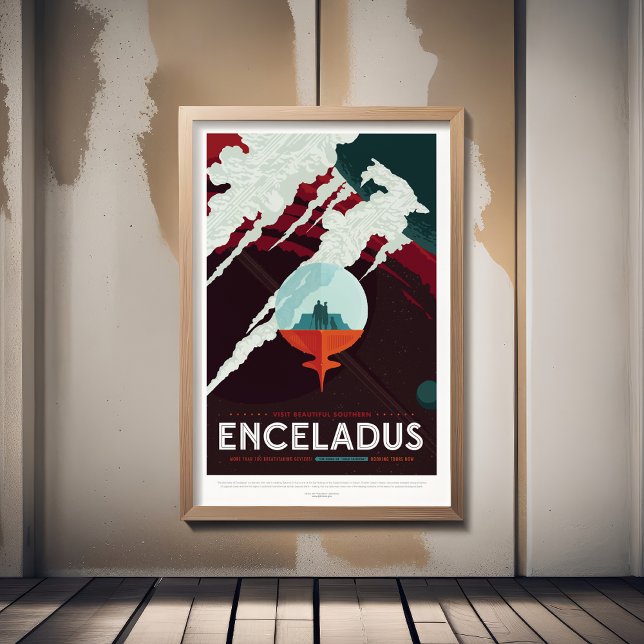 Sci-Fi Travel Ad, Planet Enceladus Foam Board (Creator Uploaded)