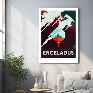 Sci-Fi Travel Ad, Planet Enceladus Gallery Wrap