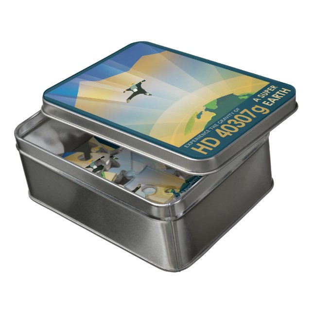 Sci-Fi Travel Ad, Planet HD 40307g Jigsaw Puzzle (Lid Open)