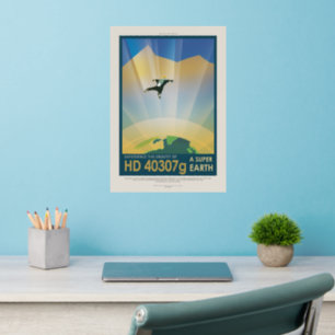 Sci-Fi Travel Ad, Planet HD 40307g Wall Decal