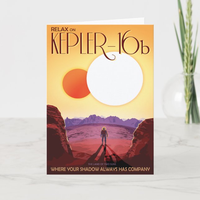 Sci-Fi Travel Ad, Planet Kepler-16b Card (Front)