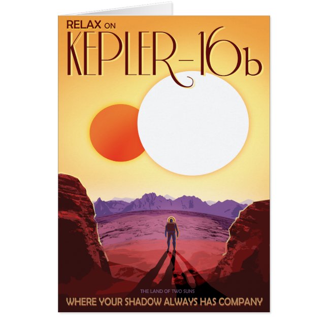 Sci-Fi Travel Ad, Planet Kepler-16b Cards (Front)