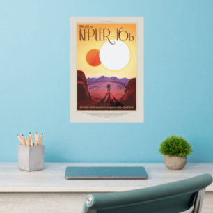 Sci-Fi Travel Ad, Planet Kepler 16b Wall Decal