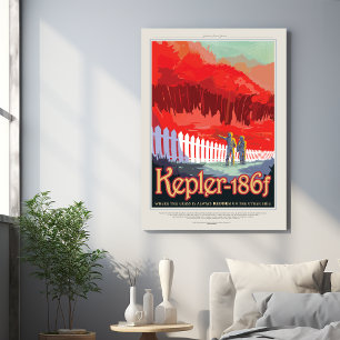 Sci-Fi Travel Ad, Planet Kepler-186f Acrylic Print