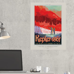 Sci-Fi Travel Ad, Planet Kepler-186f Foil Prints