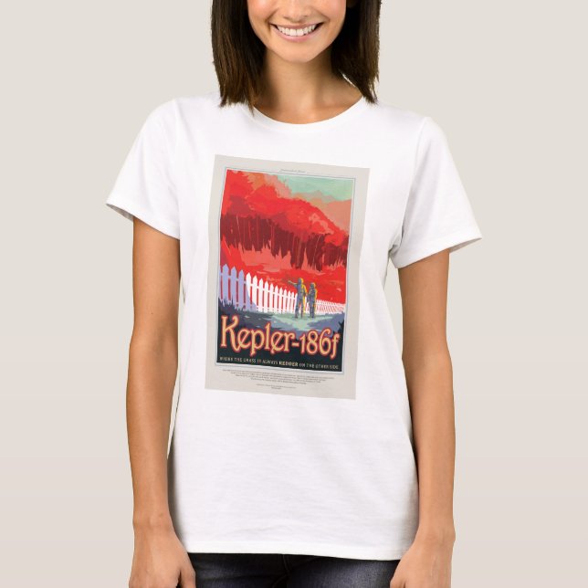 Sci-Fi Travel Ad, Planet Kepler-186f T-Shirt (Front)