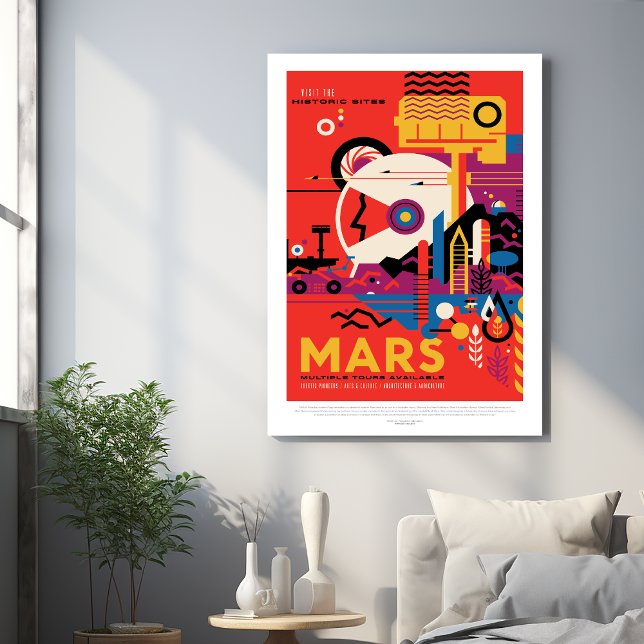Sci-Fi Travel Ad, Planet Mars Acrylic Print (Creator Uploaded)