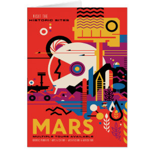Sci-Fi Travel Ad, Planet Mars Cards