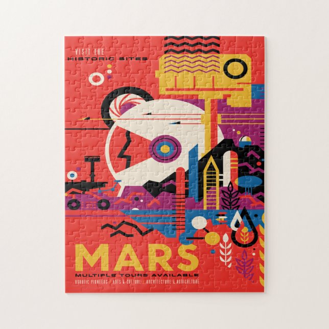 Sci-Fi Travel Ad, Planet Mars Jigsaw Puzzle (Vertical)