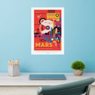 Sci-Fi Travel Ad, Planet Mars Wall Decal