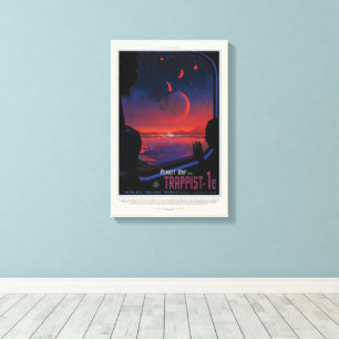 Sci-Fi Travel Ad, Planet Trapist-1e Canvas Print