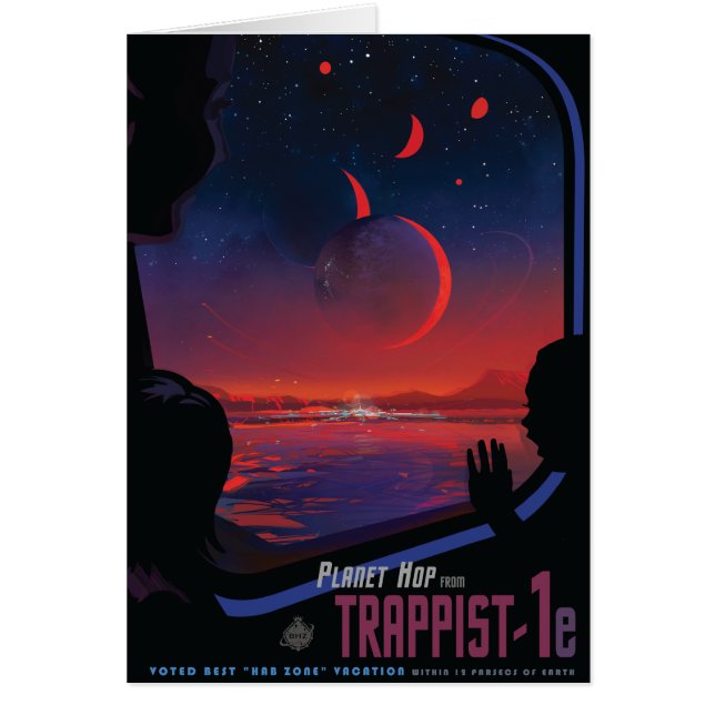Sci-Fi Travel Ad, Planet Trapist-1e Cards (Front)