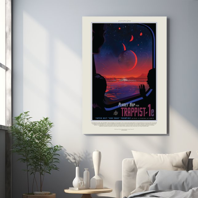 Sci-Fi Travel Ad, Planet Trapist-1e Foam Core Photo Tile (Creator Uploaded)