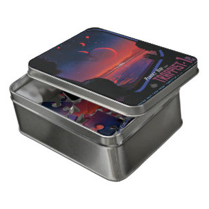 Sci-Fi Travel Ad, Planet Trapist-1e Jigsaw Puzzle