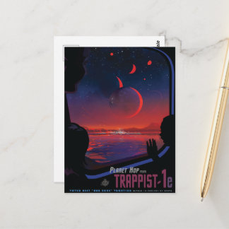 Sci-Fi Travel Ad, Planet Trapist-1e Postcard
