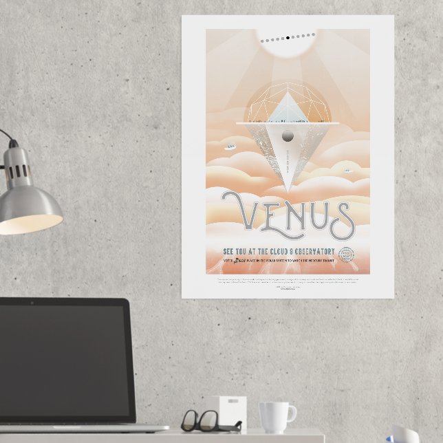 Sci-Fi Travel Ad, Planet Venus Foil Prints (In Situ (Desk 2))