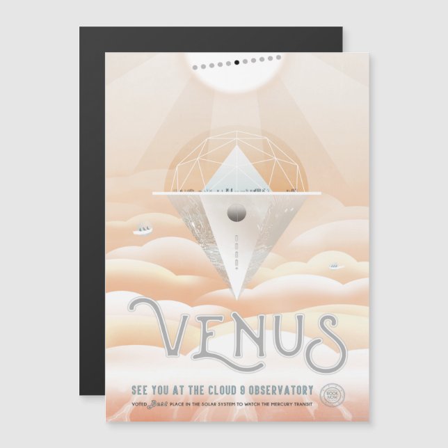 Sci-Fi Travel Ad, Planet Venus Magnetic Invitation (Front/Back)