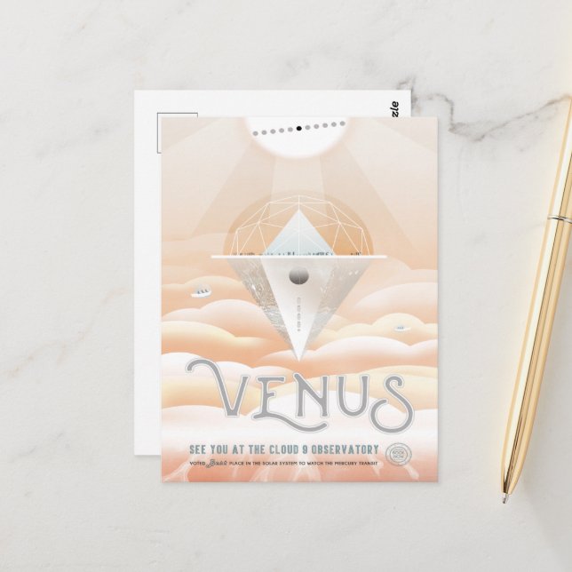 Sci-Fi Travel Ad, Planet Venus Postcard (Front/Back In Situ)