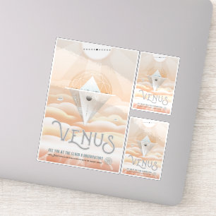 Sci-Fi Travel Ad, Planet Venus Sticker