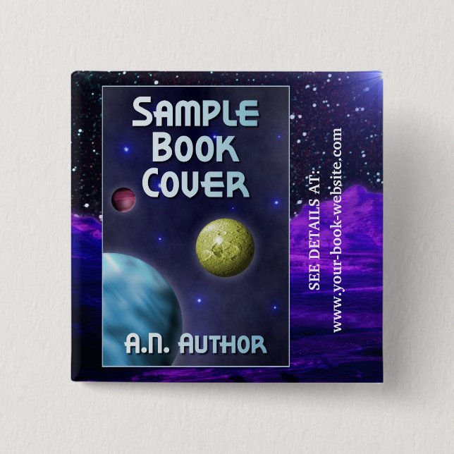 Sci-Fi Writer / Author Promotion: Book Cover Button (Front)