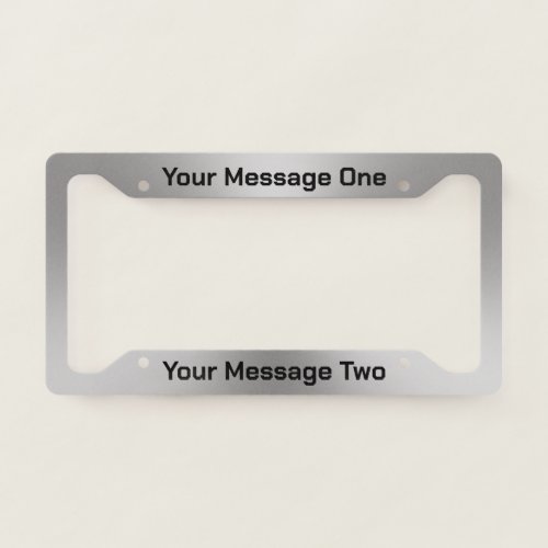 Sci Font Silver and Black Text Template License Plate Frame