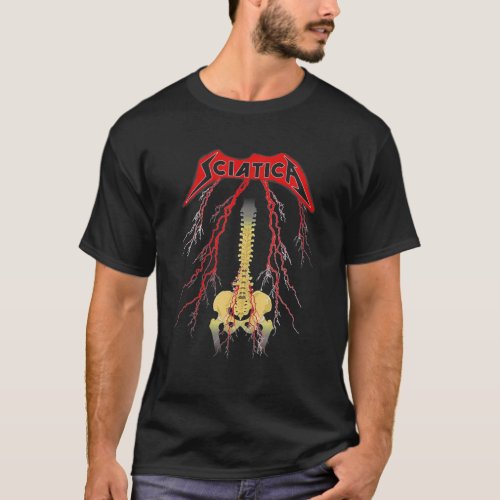 Sciatica Skeleton Metal T_Shirt