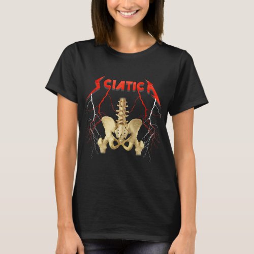 Sciatica Skeleton Nerve Rock Musician Humor T_Shirt