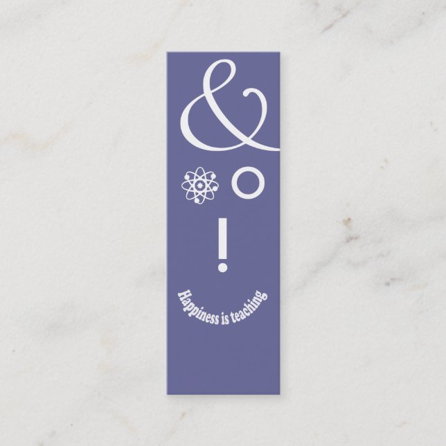 Science Ampersand Education Teacher Geek Face Mini Business Card (Front)