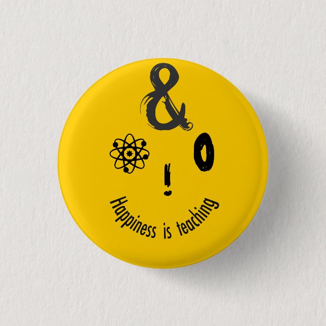 Science Ampersand Techie Humorous Teachers Design Pinback Button (Front)