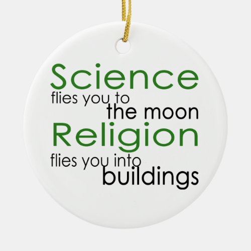 Science and religion ceramic ornament