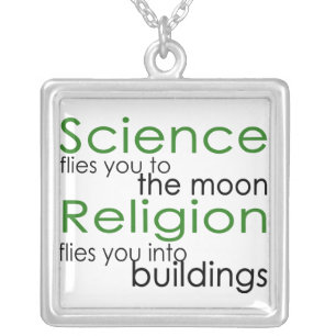Science and Religion Silver Plated Necklace