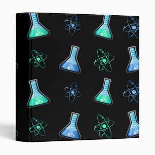 Science Aqua Blue Flask 3 Ring Binder