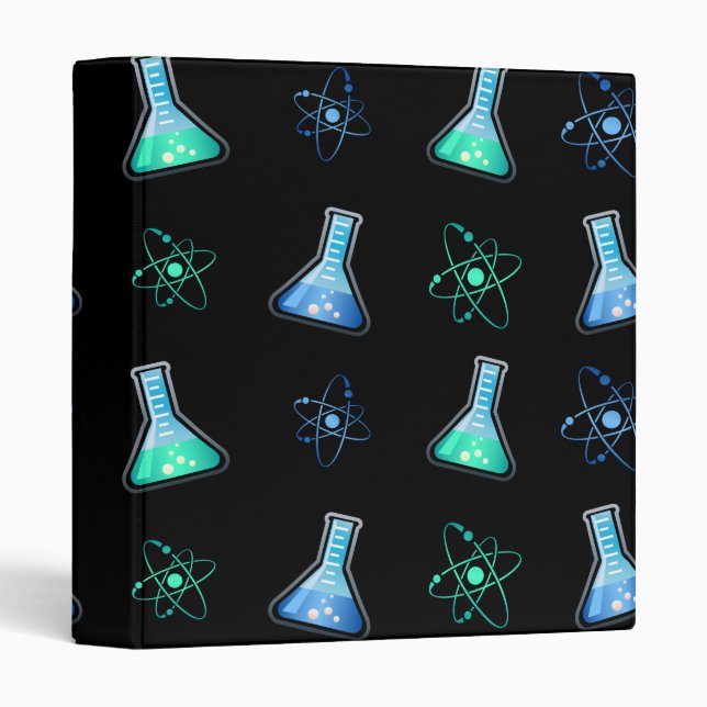 Science Aqua Blue Flask 3 Ring Binder (Front/Spine)